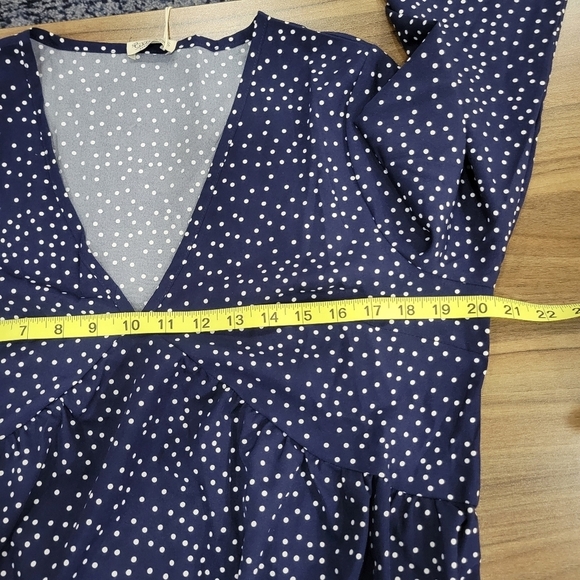 Gyrans Women's Boho Polka Dots V Neck Long Sleeve Midi Dress Size M - Picture 7 of 13